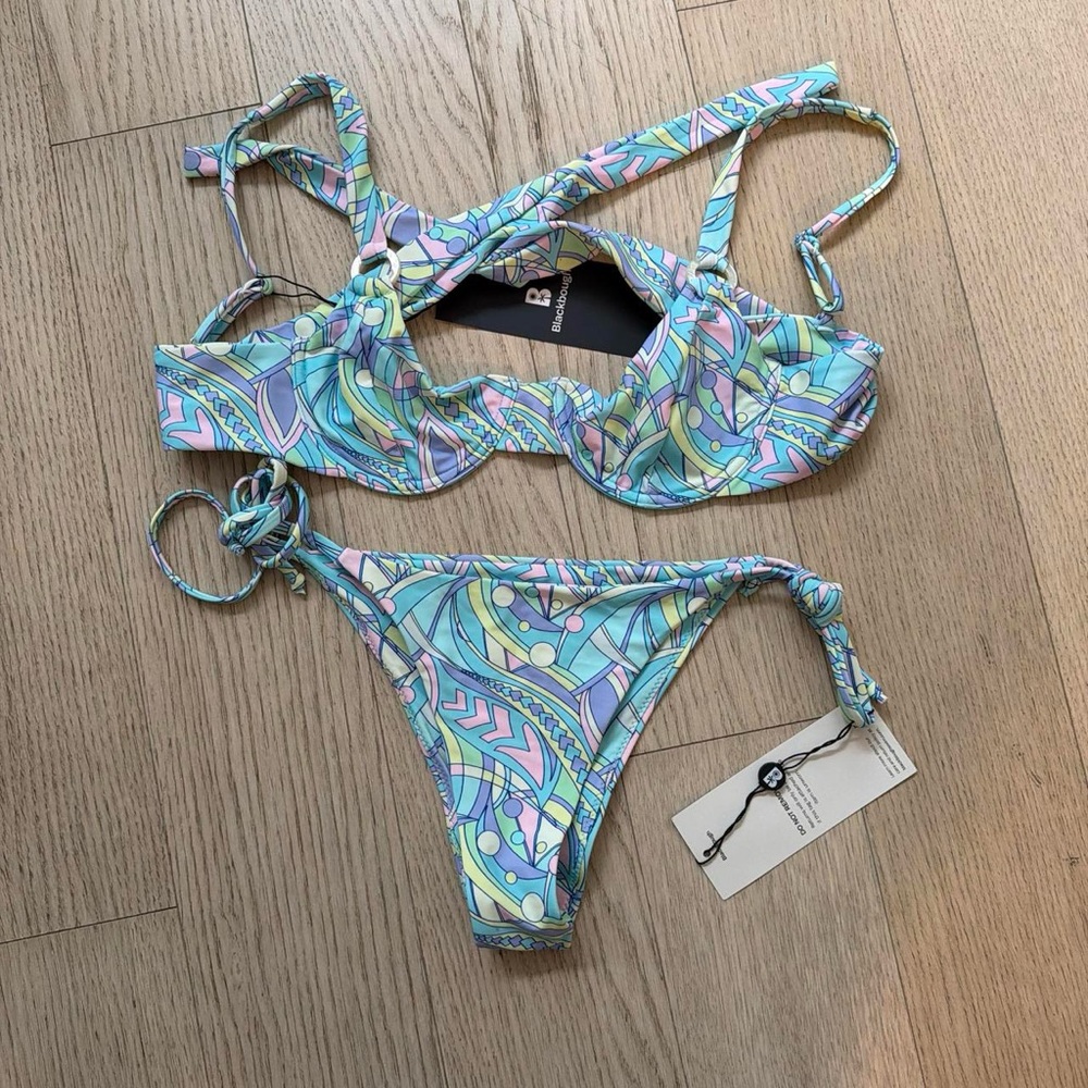 Blackbough Pastel Multicolor Underwire Tie-Back Bikini